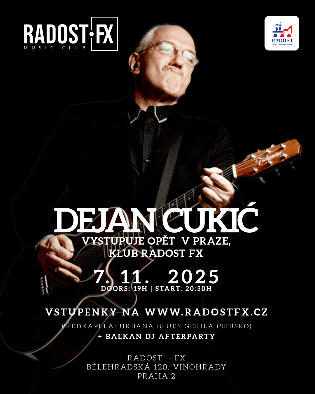 DEJAN CUKIĆ opět v Praze + Balkan DJ afterparty